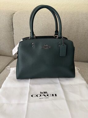 Coach Green Textured Leather Satchel